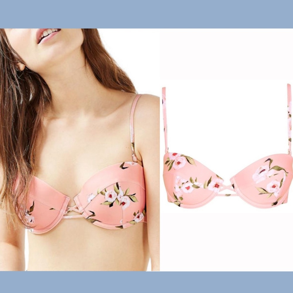 NWT Topshop Posie Print Balconette‎ Bikini Top 4 US